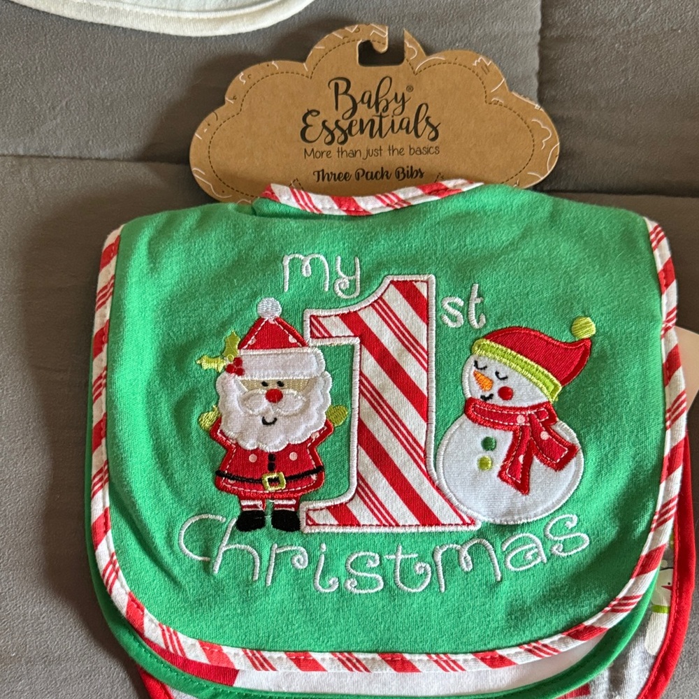 Baby Essentials Festive Christmas Bib Trio